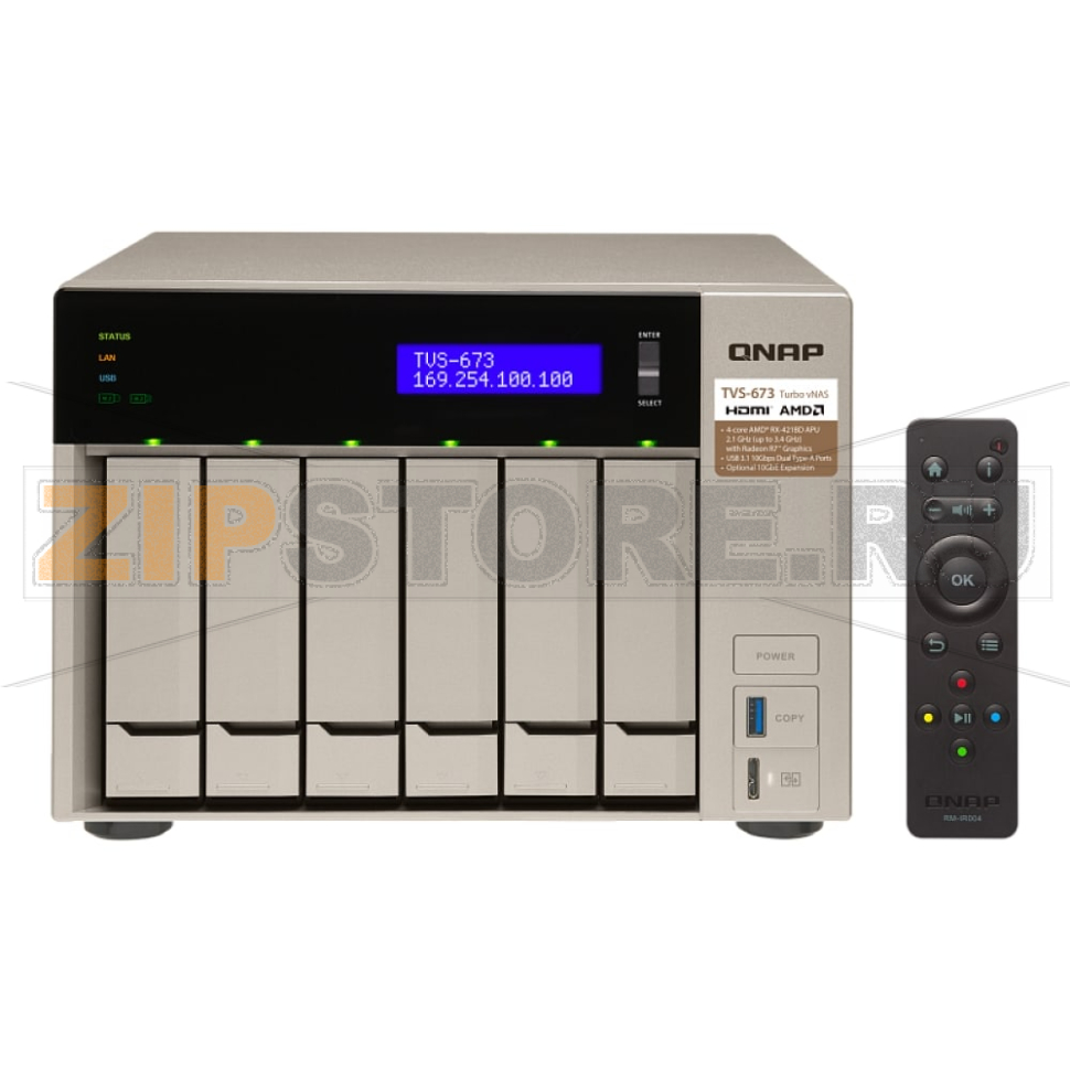 Накопитель сетевой QNAP TVS-673 