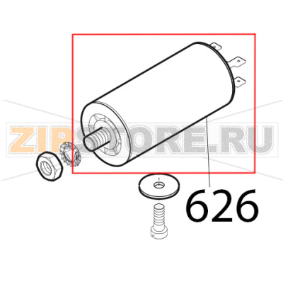 Condensatore 8 uF, codolo M8 Sirman Mirra 300 Condensatore 8 uF, codolo M8 Sirman Mirra 300Запчасть на деталировке под номером: 626