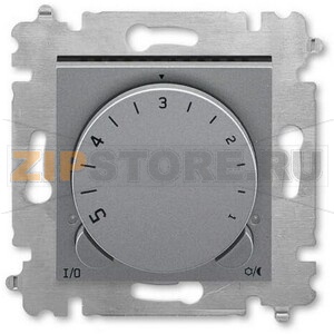 Терморегулятор с поворотной ручкой, сталь/дымчатый чёрный ABB 2CHH920003A6069 