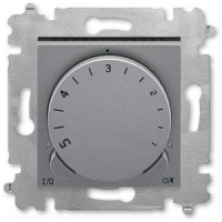 Терморегулятор с поворотной ручкой, сталь/дымчатый чёрный ABB 2CHH920003A6069