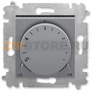 Терморегулятор с поворотной ручкой, сталь/дымчатый чёрный ABB 2CHH920003A6069 