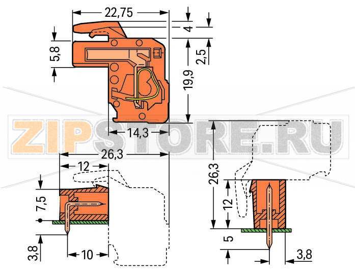 MCS MIDI Classic 1-проводниковая розетка; угловые; 2,5 мм; Шаг контактов 7,62 мм; 2-пол.; 2,50 mm; оранжевые Wago 732-122/026-000 Универсальное соединение для всех типов проводниковПростая предварительная сборка и монтаж на устройстве посредством горизонтального и вертикального монтажа CAGE CLAMP®Встроенные тестовые портыВозможны варианты кодировки...