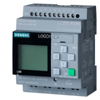 LOGO! 24CE, logic module, display PS/I/O: 24 V/24 V/24 V trans., 8 DI (4 AI)/4 DQ, memory 400 blocks, modular expandable, Ethernet integrated web server, data log, user-defined web pages, standard microSD card for LOGO! Soft Comfort V8.3 or higher, older
