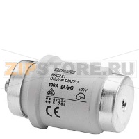 DIAZED ПЛАВКАЯ ВСТАВКА ЗАЩИТА КАБЕЛЕЙ И ЛИНИЙ 500В БЫСТРОДЕЙСТВУЮЩАЯ, ТИПОРАЗМ. DIVH, R1 1/4", 100A Siemens 5SC221