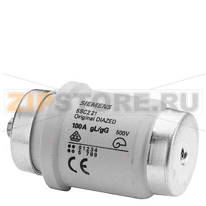 DIAZED ПЛАВКАЯ ВСТАВКА ЗАЩИТА КАБЕЛЕЙ И ЛИНИЙ 500В БЫСТРОДЕЙСТВУЮЩАЯ, ТИПОРАЗМ. DIVH, R1 1/4&quot;, 100A Siemens 5SC221 