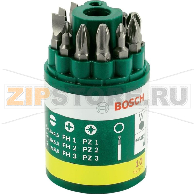 Набор бит в круглой упаковке, 10 шт Bosch 2607019454 
