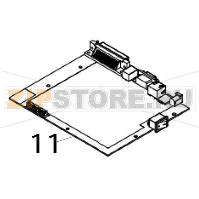 Main board assembly (Includes USB port, RS-232 port) TSC TA210 Main board assembly (Includes USB port, RS-232 port) TSC TA210Запчасть на деталировке под номером: 11