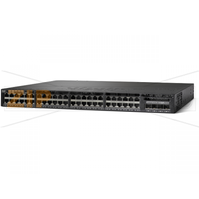 Коммутатор 775 Вт, 48xGE (PoE+), RJ-45, 4xSFP+/4xSFP, LAN Base Cisco WS-C3650-48FQ-L 