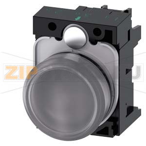 СВЕТОВОЙ ИНДИКАТОР, 22MM, КРУГЛЫЙ, ПЛАСТИК, ПРОЗРАЧНЫЙ МАТОВЫЙ РАССЕИВАТЕЛЬ, С ДЕРЖАТЕЛЕМ, МОДУЛЬ ПОДСВЕТКИ С ИНТЕГРИРОВАННЫМ СВЕТОДИОДОМ 110V AC, ВИНТОВЫЕ КЛЕММЫ, С ГРАВИРОВКОЙ ЛАЗЕРОМ, SYMBOL NUMBER ACC. TO, ISO7000 OR IEC60417 Siemens 3SU1103-6AA70-1AA 