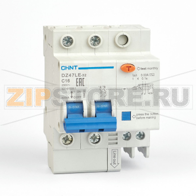 Дифавтомат 16 А, 30 мА, 6 кА Chint DZ47LE-32 