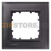 DELTA MIRO РАМКА 1-МЕСТН. СТЕКЛО ЧЕРНОЕ Siemens 5TG1201-2