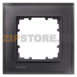 DELTA MIRO РАМКА 1-МЕСТН. СТЕКЛО ЧЕРНОЕ Siemens 5TG1201-2 
