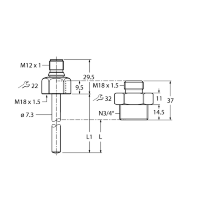 Датчик контроля потока Turck FP100-300L-34-NA-H1141