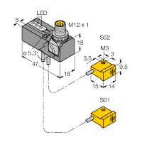 Датчик индуктивный Turck NI2-Q9.5-0.1-BDS-2AP6X3-H1141/S34
