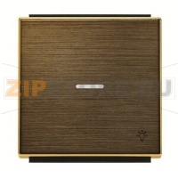 Клавиша для одноклавишных выключателей/переключателей/кнопок с символом "Свет" и линзой подсветки, античная латунь ABB 2CLA850440A1201