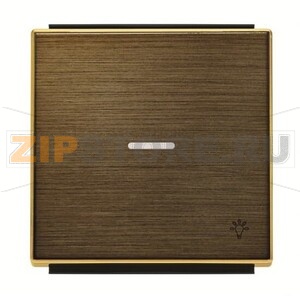 Клавиша для одноклавишных выключателей/переключателей/кнопок с символом "Свет" и линзой подсветки, античная латунь ABB 2CLA850440A1201 