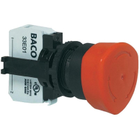 Кнопка аварийной остановки, черная, красная, 1 шт Baco L22ED01D