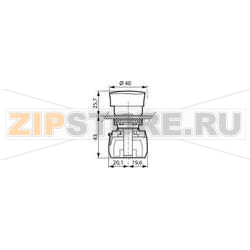 Кнопка аварийной остановки, черная, красная, 1 шт Baco L22ED01D 