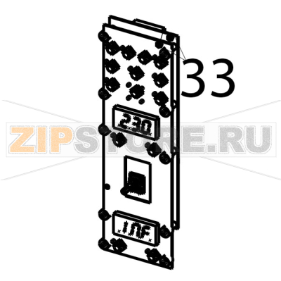 Complete power board for &quot;D&quot; oven Tecnoinox GFB10DSL Complete power board for "D" oven Tecnoinox GFB10DSLЗапчасть на деталировке под номером: 33
