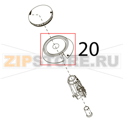 Burner 4.5 KW Tecnoinox PF105GG7 Burner 4.5 KW Tecnoinox PF105GG7Запчасть на деталировке под номером: 20