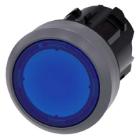 АКТУАТОР КНОПКИ С ВОЗМОЖНОСТЬЮ ПОДСВЕТКИ, 22MM, КРУГЛ., ПЛАСТИК С МЕТАЛЛИЧЕСКИМ ФРОНТАЛЬНЫМ КОЛЬЦОМ, КНОПКА СИНЯЯ ПЛОСКАЯ, С ФИКСАЦИЕЙ, ДЕБЛОКИРОВКА НАЖАТИЕМ Siemens 3SU1031-0AA50-0AA0