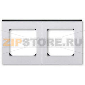 Рамка двухместная, серебро/дымчатый чёрный ABB 2CHH015020A6070 