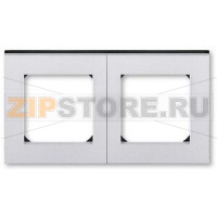 Рамка двухместная, серебро/дымчатый чёрный ABB 2CHH015020A6070
