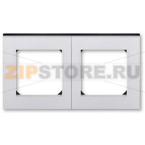 Рамка двухместная, серебро/дымчатый чёрный ABB 2CHH015020A6070 