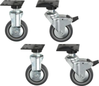 CASTOR SWIVELS WITH BRAKE KIT 4 PCS