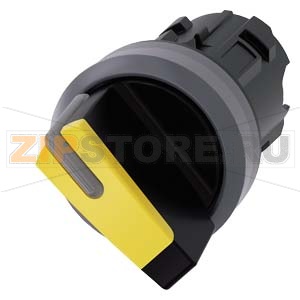 АКТУАТОР ПОВОРОТНОГО ПЕРЕКЛЮЧАТЕЛЯ С ВОЗМОЖНОСТЬЮ ПОДСВЕТКИ, 22MM, КРУГЛ., ПЛАСТИК С МЕТАЛЛИЧЕСКИМ ФРОНТАЛЬНЫМ КОЛЬЦОМ, РУКОЯТКА КОРОТКАЯ ЧЁРНАЯ С ЖЁЛТОЙ ВСТАВКОЙ, 2 КОММУТАЦИОННЫХ ПОЛОЖЕНИЯ: O&lt;I, БЕЗ ФИКСАЦИИ, УГОЛ ПОВОРОТА РУКОЯТКИ 45 ГРАД. : 10:30Ч./12 