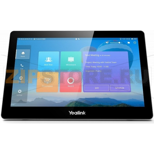 сенсорная панель управления для терминалов ВКС Yealink, Wi-Fi IEEE 802.11ac/n, сенсорный экран 13.3" IPS 1920x1080, встроенный всенаправленный микрофон, USB выход 5В/500мА, USB 2.0 Type-C, RJ-45 для питания и сети, питание PoE 48В/0.27А 
