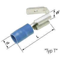 Клемма плоская 6.3 мм, 0.8 мм, 180°, синяя, 50 шт Lapp 63102020