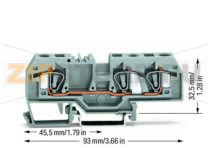 3-проводные проходные клеммы; 3; центральная маркировка; для DIN-рейки 35 x 15 и 35 x 7,5; CAGE CLAMP®; 6,00 mm; серые Wago 282-681 