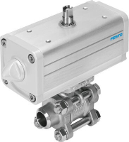 Кран шаровой с приводом Festo VZBA-3/8"-WW-63-T-22-F0304-V4V4T-PP15-R-90-С