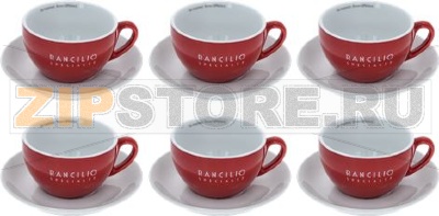 6 Porcelain Cups Latte Art Red 