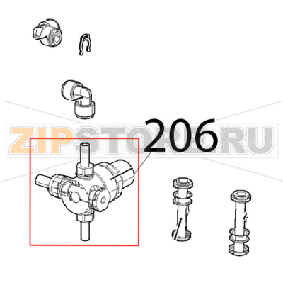 Pressure reducer with distributor Unox XVC 205E Pressure reducer with distributor Unox XVC 205EЗапчасть на деталировке под номером: 206