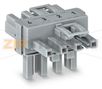 T-distribution connector; 4-pole; Cod. B; 1 input; 2 outputs; 2 locking levers; pink Wago 770-1633