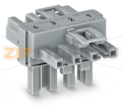 T-distribution connector; 4-pole; Cod. B; 1 input; 2 outputs; 2 locking levers; pink Wago 770-1633 Protected against mismating and maintenance-freeAdditional variable coding is possible.Components can be clearly printed on and color-coded to meet custom requirements....