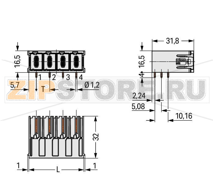 Вилка THT; 1.2 x 1.2 mm solder pin; угловые; 100% защита от неправильного подсоединения; Посеребренные контакты; Шаг контактов 10,16 мм; 3-пол.; светло-серые Wago 832-3623 Универсальное соединение для всех типов проводниковПростой зажим одножильных проводников и проводников с наконечником путем вставкиВстроенные тестовые порты для тестовых штекеров O 2 мм600 В к UL 1059 100% защита от неправильного подсоединенияВозможны варианты кодировки...