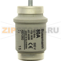 Предохранитель, 80 A, AC 500 В, 50 кА, D4, gR, DIN, IEC быстродействующий Eaton FUSE 80A DIV 500VA