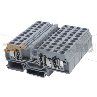Клемма проходная, пружинная, 3 контакта, серая CHIKU RST 6-TWIN 