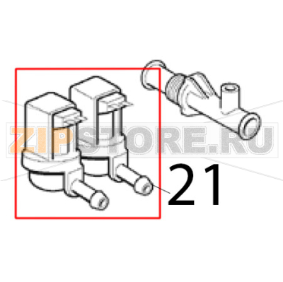 Water inlet valve Scotsman AC 56 Water inlet valve Scotsman AC 56Запчасть на деталировке под номером: 21