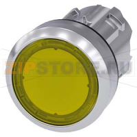 АКТУАТОР КНОПКИ С ВОЗМОЖНОСТЬЮ ПОДСВЕТКИ, 22MM, КРУГЛ., ГЛЯНЦЕВЫЙ МЕТАЛЛ, КНОПКА ЖЁЛТАЯ ПЛОСКАЯ, С ФИКСАЦИЕЙ, ДЕБЛОКИРОВКА НАЖАТИЕМ Siemens 3SU1051-0AA30-0AA0