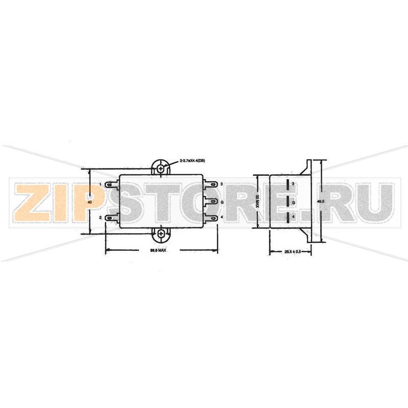 Фильтр сетевой 2x3.7mH, 125/250 В/AC, 1 A Yunpen YG01T5 