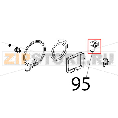 Curva a 90°, raccordo scarico Unox XBC 804 Curva a 90°, raccordo scarico Unox XBC 804Запчасть на деталировке под номером: 95