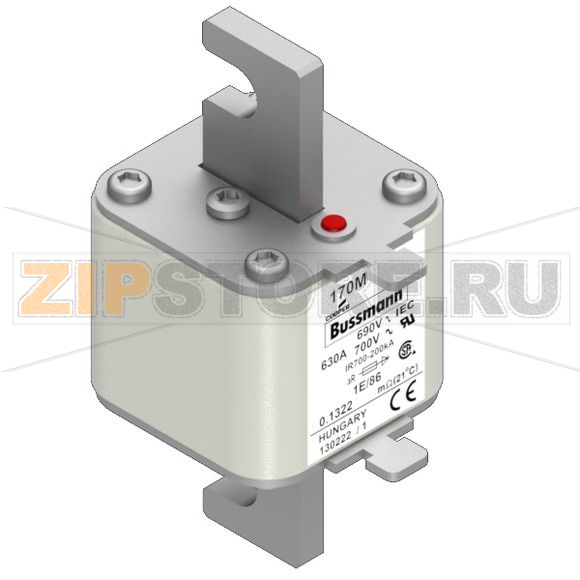 Предохранитель, 630 A, AC 690 В, 200 кА, size 1, 53x69x111 мм, aR, IEC Eaton FUSE 630A 690V 1E/ 