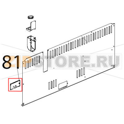 Piastrina passaggio cavi accessori C.T. Unox XBC 404 Piastrina passaggio cavi accessori C.T. Unox XBC 404Запчасть на деталировке под номером: 81