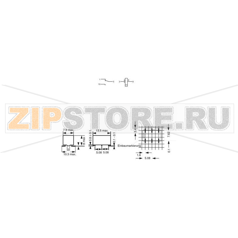 Реле SMD, 5 В/DC, 1 А, 1 шт TE Connectivity V23026-D1 