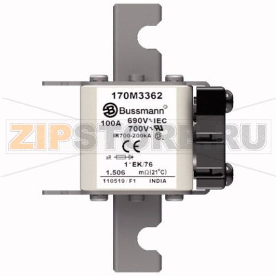 Предохранитель, 100 A, AC 690 В, 200 кА, size 1, 45x59x102 мм, aR, IEC UL Eaton FUSE 100A 690V 