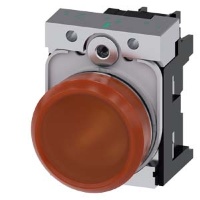 СВЕТОВОЙ ИНДИКАТОР, 22MM, КРУГЛЫЙ, МЕТАЛЛИЧЕСКИЙ ГЛЯНЦЕВЫЙ, "ЯНТАРНЫЙ" МАТОВЫЙ РАССЕИВАТЕЛЬ, С ДЕРЖАТЕЛЕМ, МОДУЛЬ ПОДСВЕТКИ С ИНТЕГРИРОВАННЫМ СВЕТОДИОДОМ 110V AC, ВИНТОВЫЕ КЛЕММЫ, С ГРАВИРОВКОЙ ЛАЗЕРОМ, INSCRIPTION OR GRAPHIC SYMBOL CUSTOMIZED EQUIPMENT U